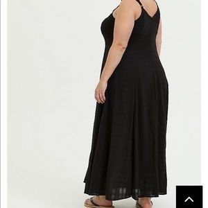 NWT TORRID BLACK TEXTURED TRAPEZE MAXI DRESS